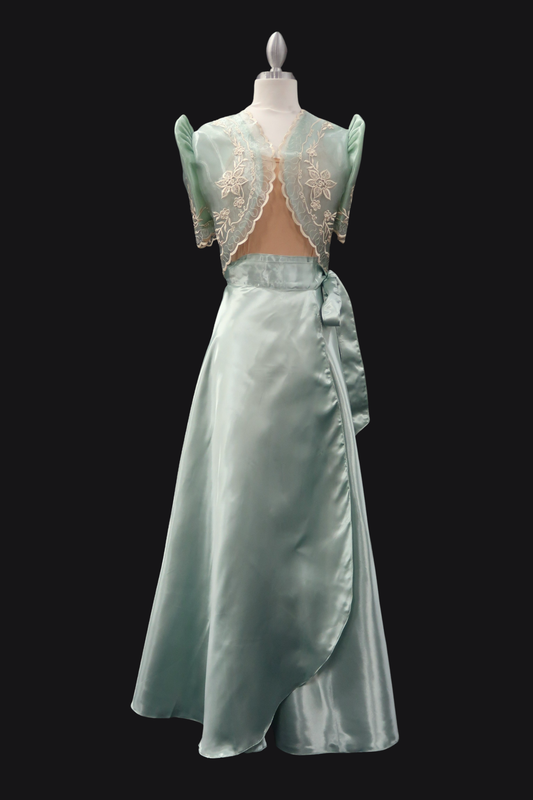 Satin Wrap Skirt - Sage Green