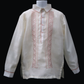 Beige & Old Rose Organza Barong - Linya