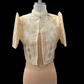 Diamond Single Button Tulle Bolero - Beige