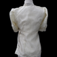 3/4 Puff Sleeve Barong Blouse - Beige
