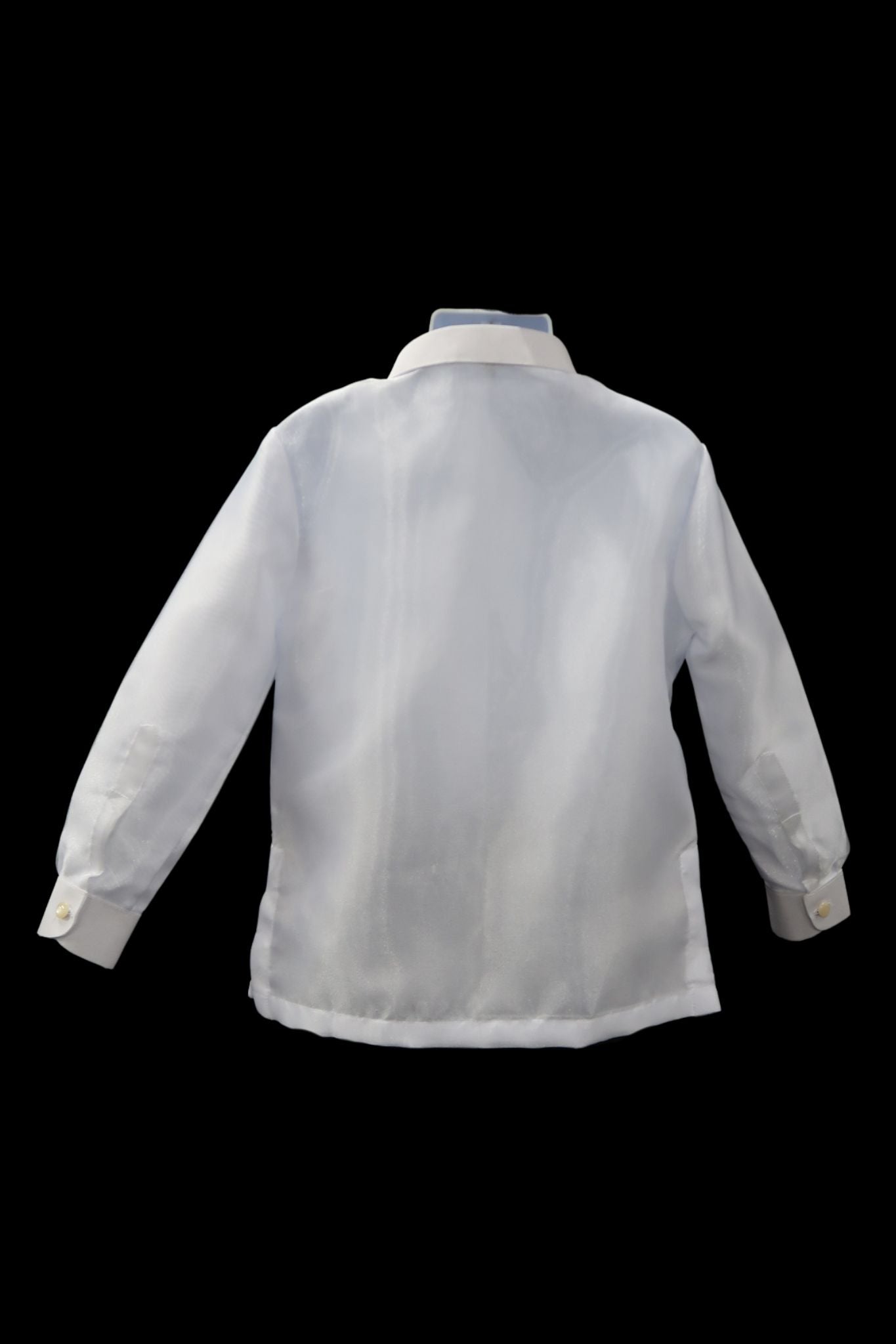 Kids Twine Barong - White & White Organza