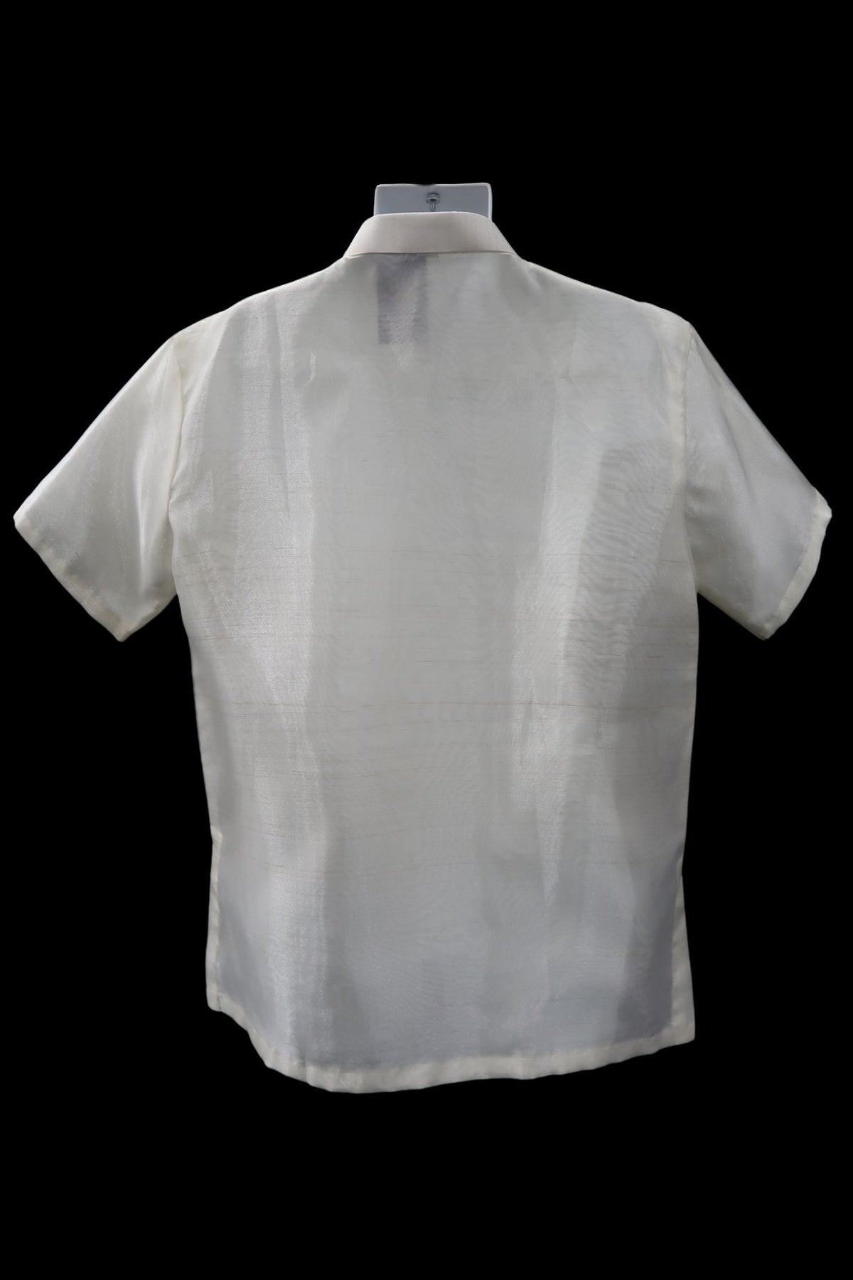 Barber Short Sleeve Barong - Beige & Black Organza