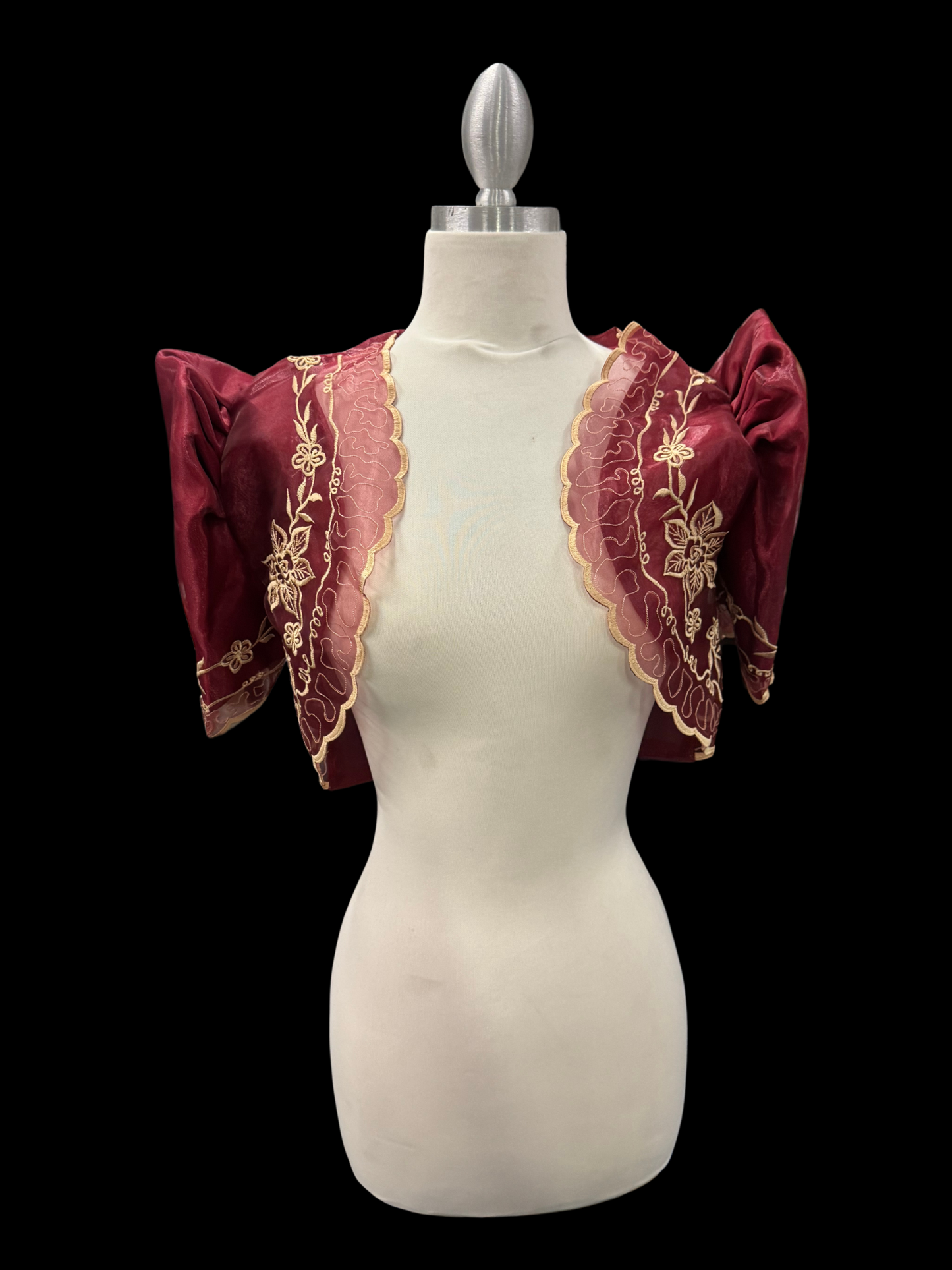 Crop Lace Bolero - Burgundy