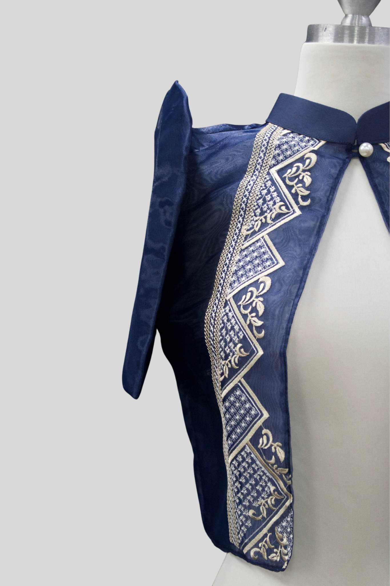 Diamond Single Button Bolero - Navy Blue