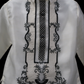Kids Double Collar Barong - Beige & Black Organza