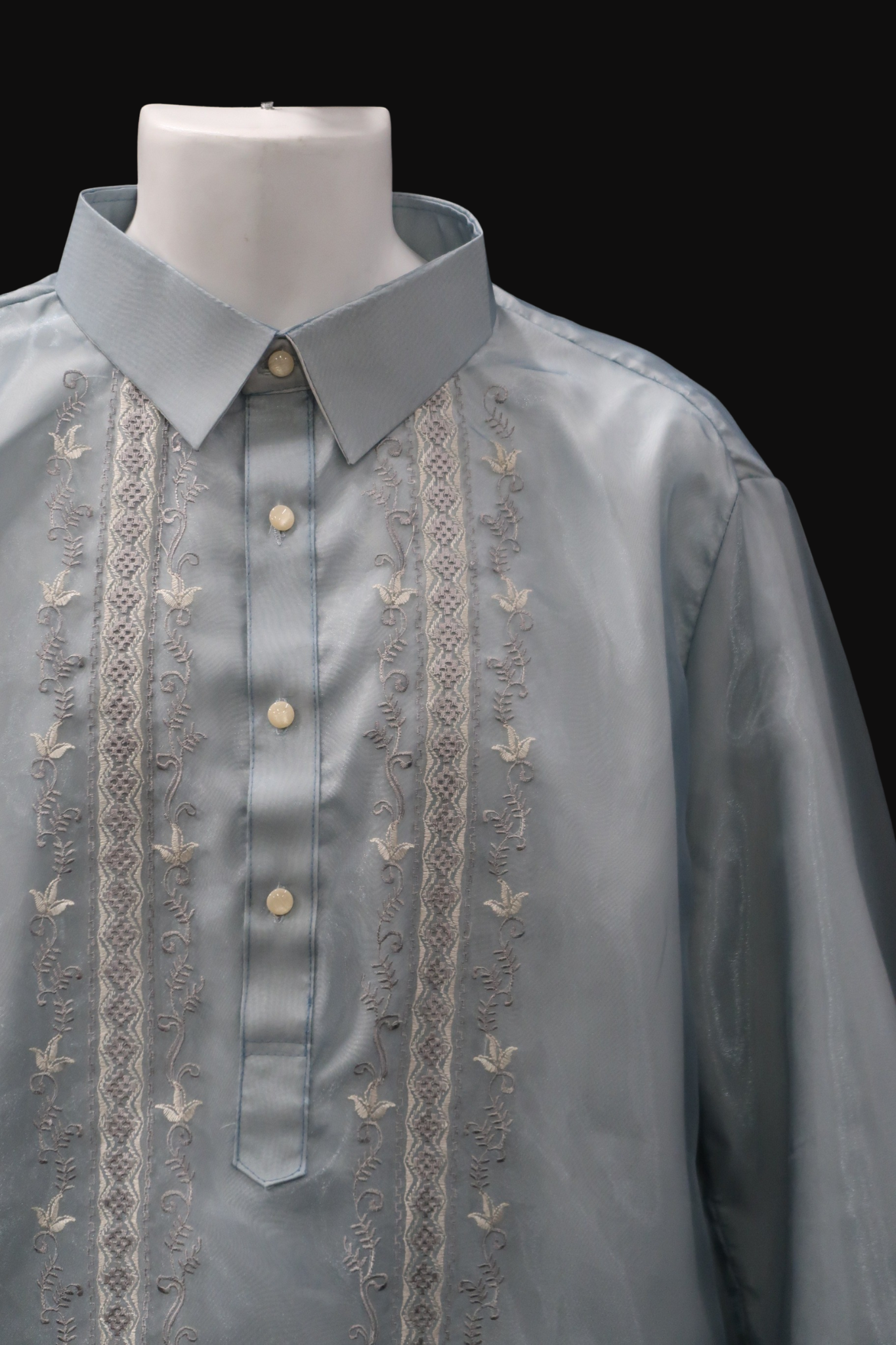 Light Gray Organza Barong - Sombra