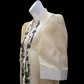 3/4 Puff Sleeve Barong Dress - Beige/Black