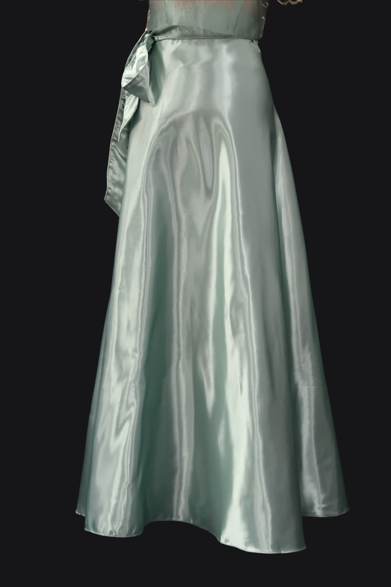 Satin Wrap Skirt - Sage Green