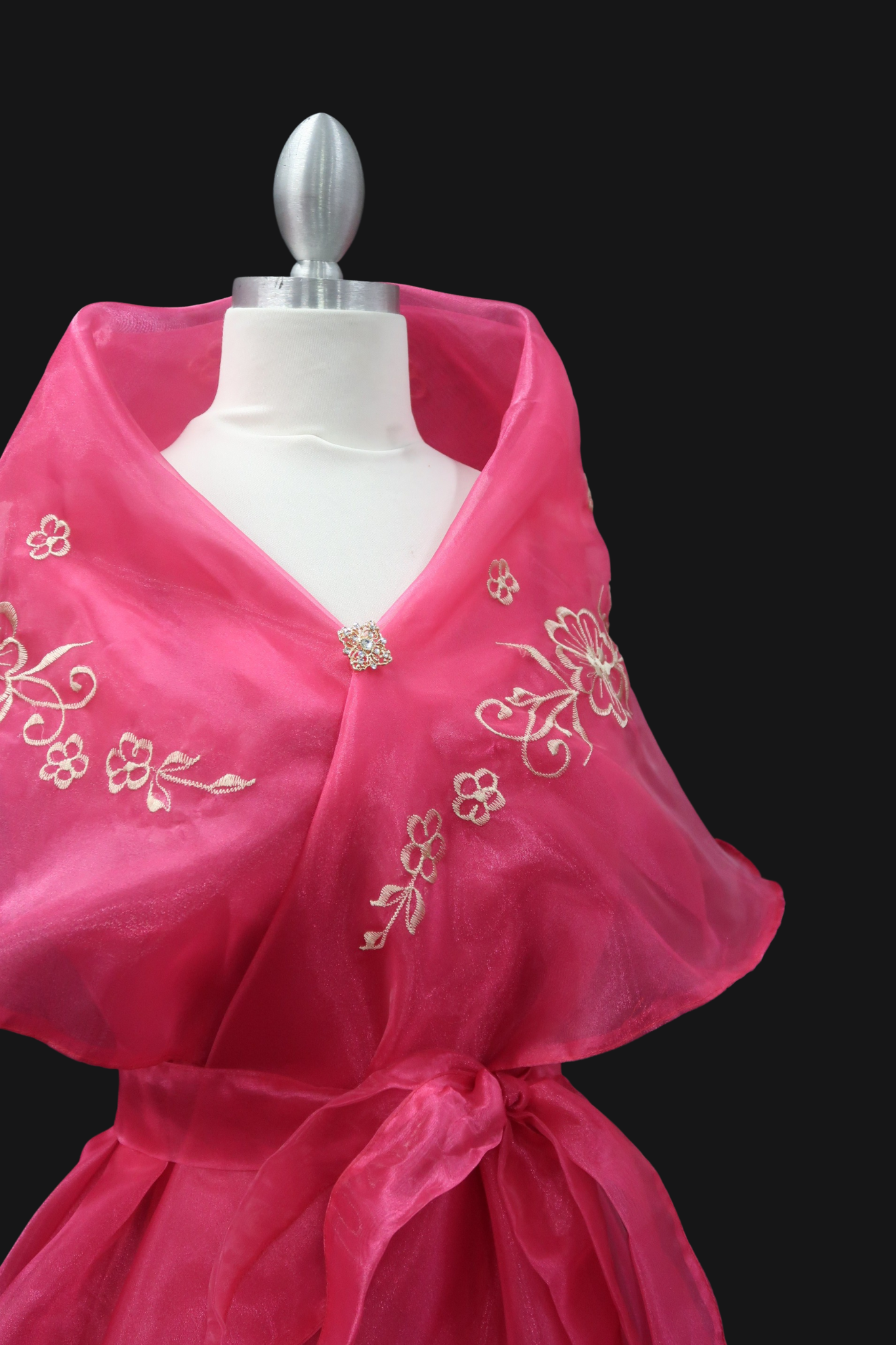 Embroidered Panuelo - Fuschia Pink