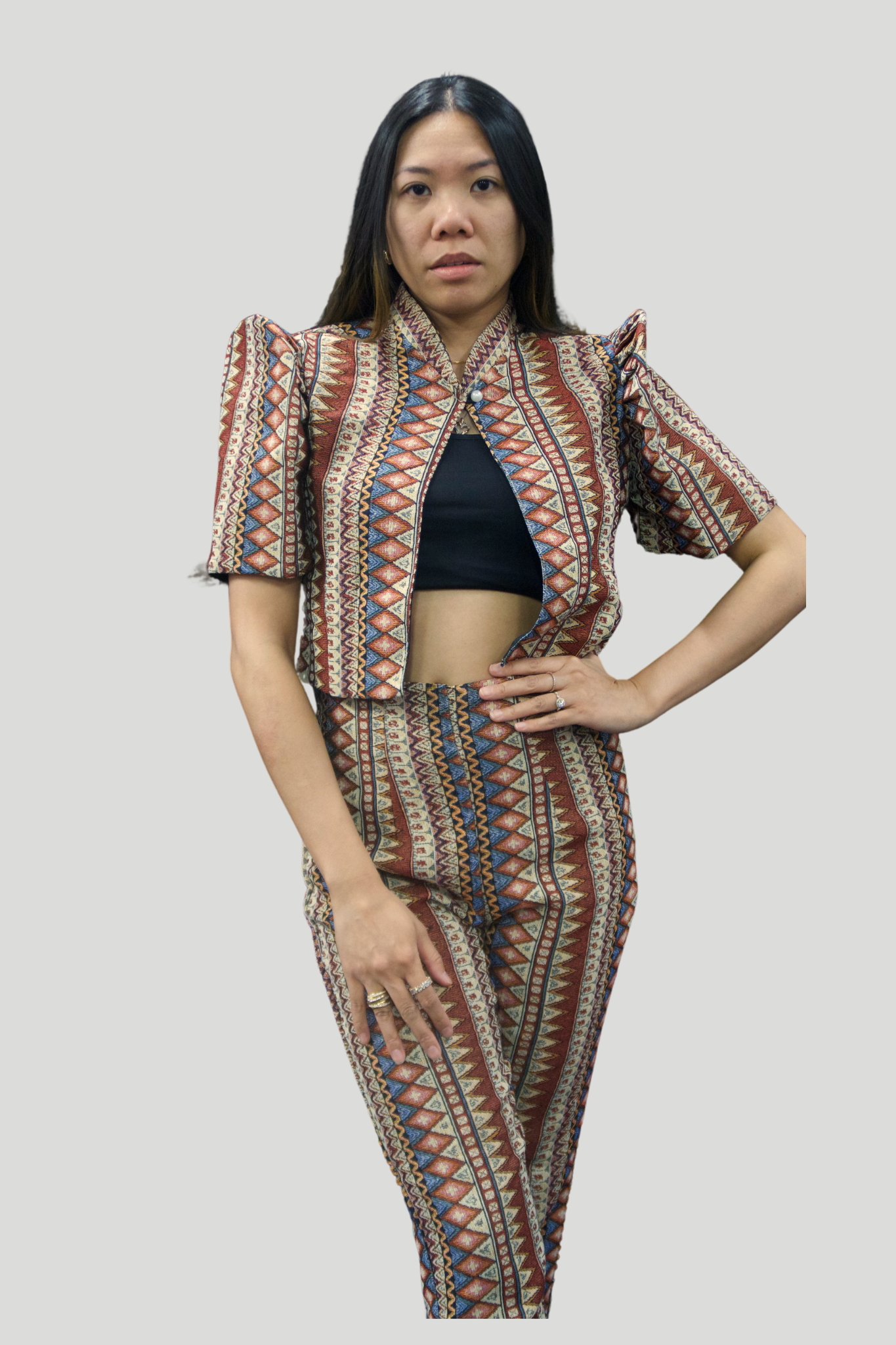 Ethnic Inspired Crop Bolero & Pants