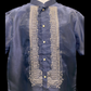 Short Sleeve Organza Barong - Navy