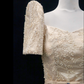 Full Lace Gown with Belt - Beige