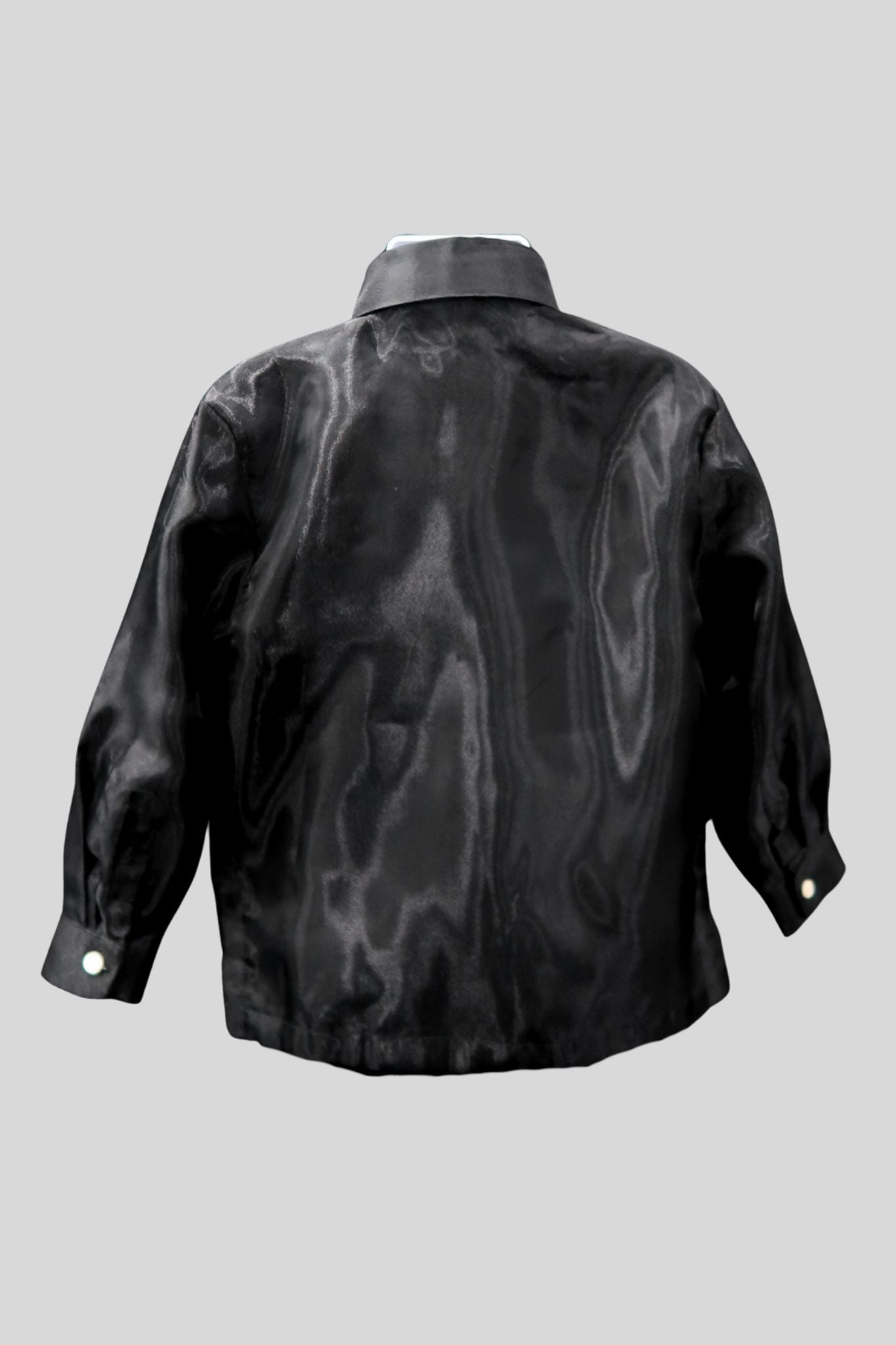 Kids Barong 'Twine' - Black/Beige Organza