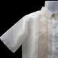 Diamond Short Sleeve Barong - Traditional Pina Organza
