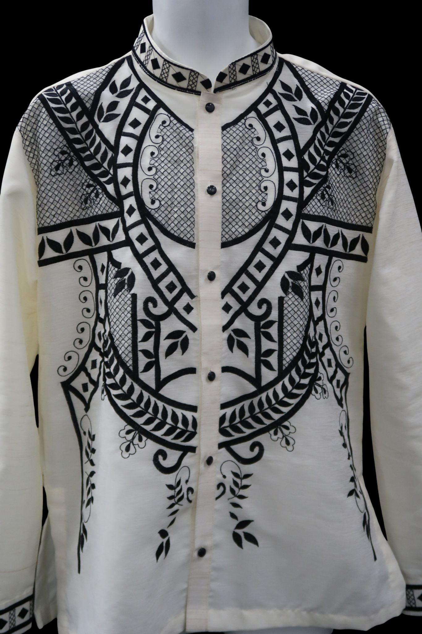 Tindig Barong - Beige & Black Premium Jusilyn