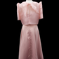 "Sarah" Bow Blouse & Midi Dress Set - Pink