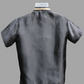 Short Sleeve Organza Barong - Black/Mocha 31