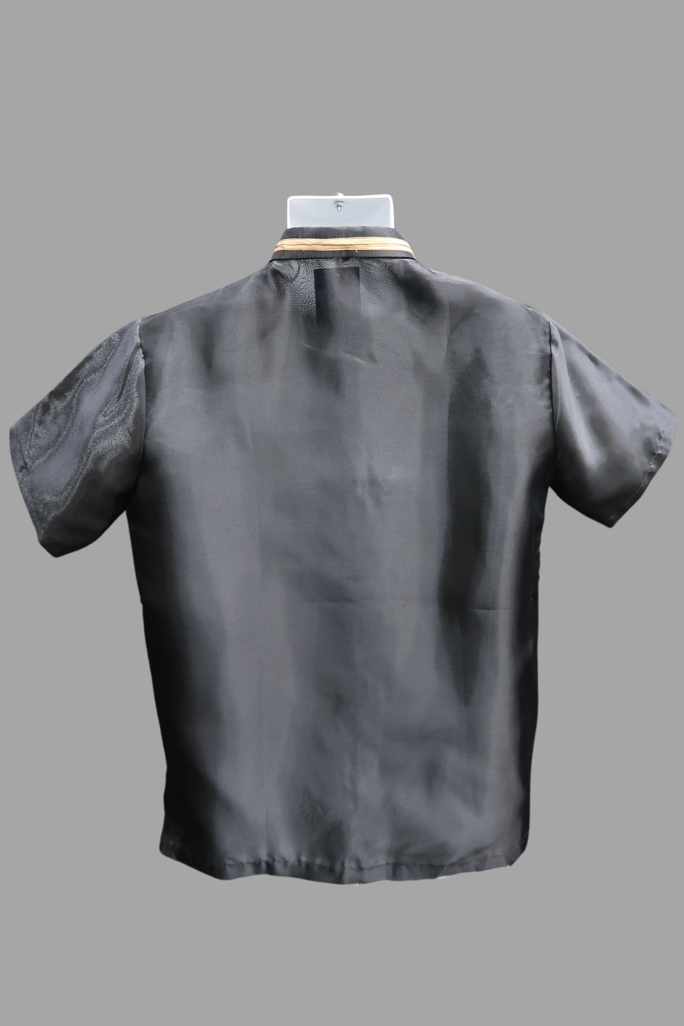 Short Sleeve Organza Barong - Black/Mocha 31