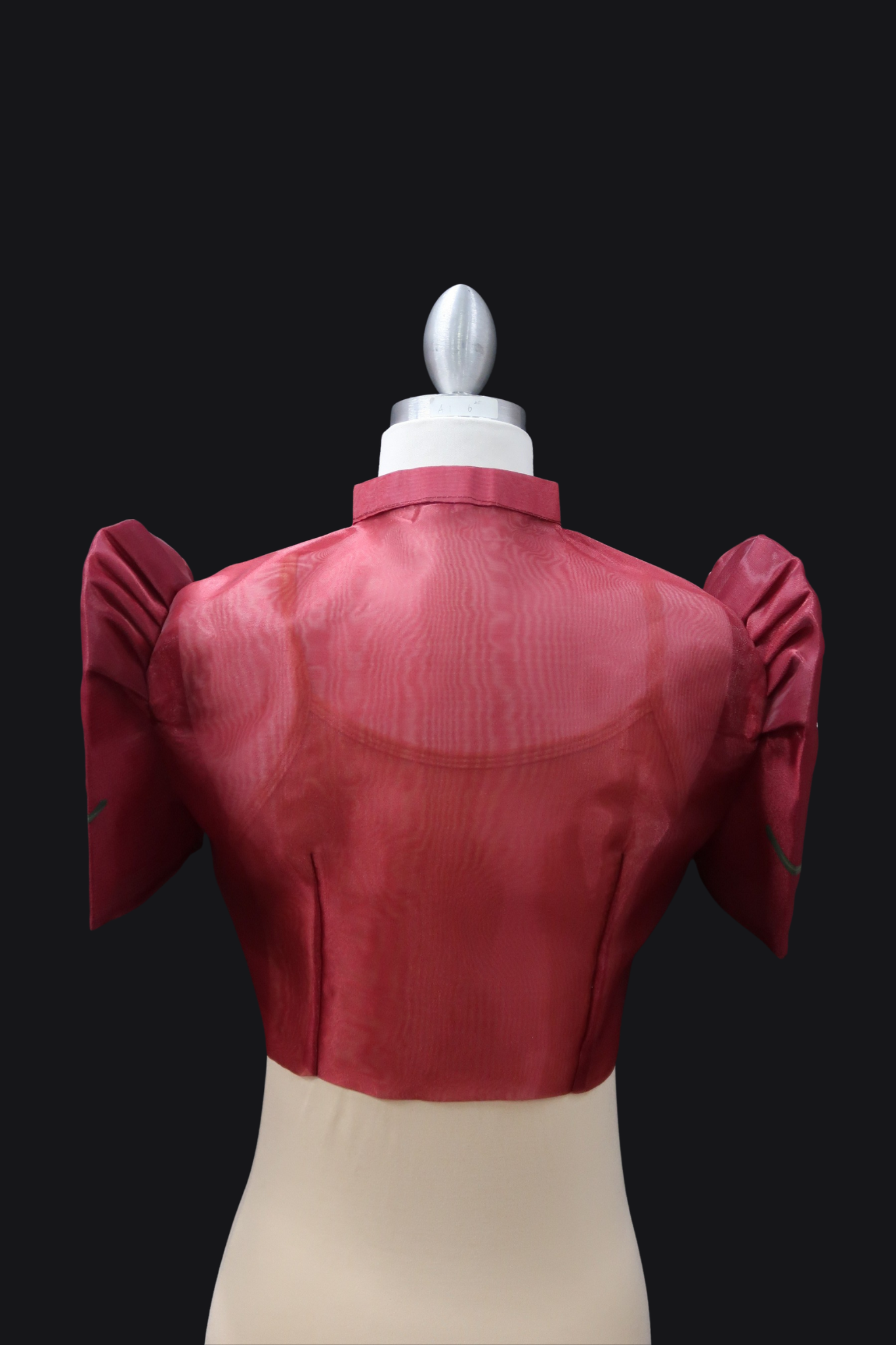 Hand Painted Single Button Bolero - Burgundy