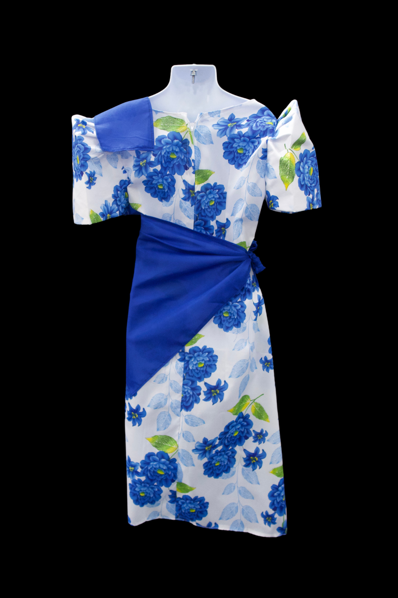 Girl's Balintawak Floral Dress - Blue