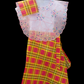 Girl's Plaid Baro't Saya - Pink/Yellow