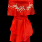 Lace Applique Panuelo - Red