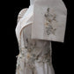 Metallic Gazar Overlap Gown - Beige