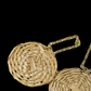 Circle Rattan Earrings - Beige