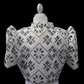 Full Lace Emb Star Bolero - Black & White