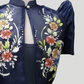 Hand Painted Single Button Bolero - Navy Blue
