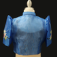 Hand Painted Single Button Bolero - Blue