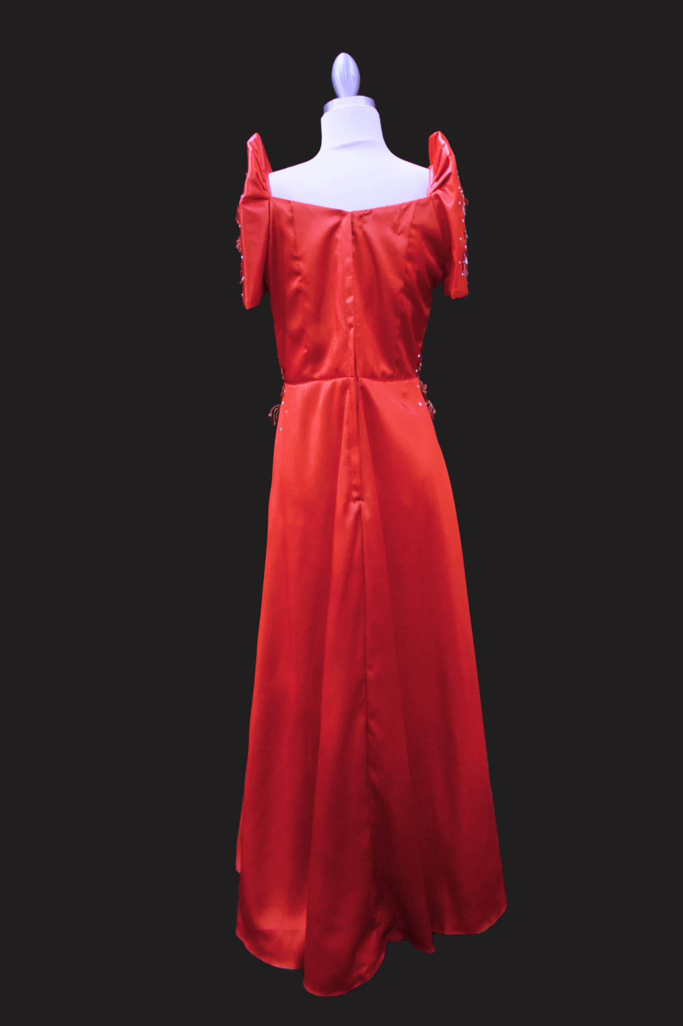 Diamond Satin Filipiniana Gown - Ruby Red CMC Boutique LV Diamond Satin Filipiniana Gown - Ruby Red CMC Boutique LV