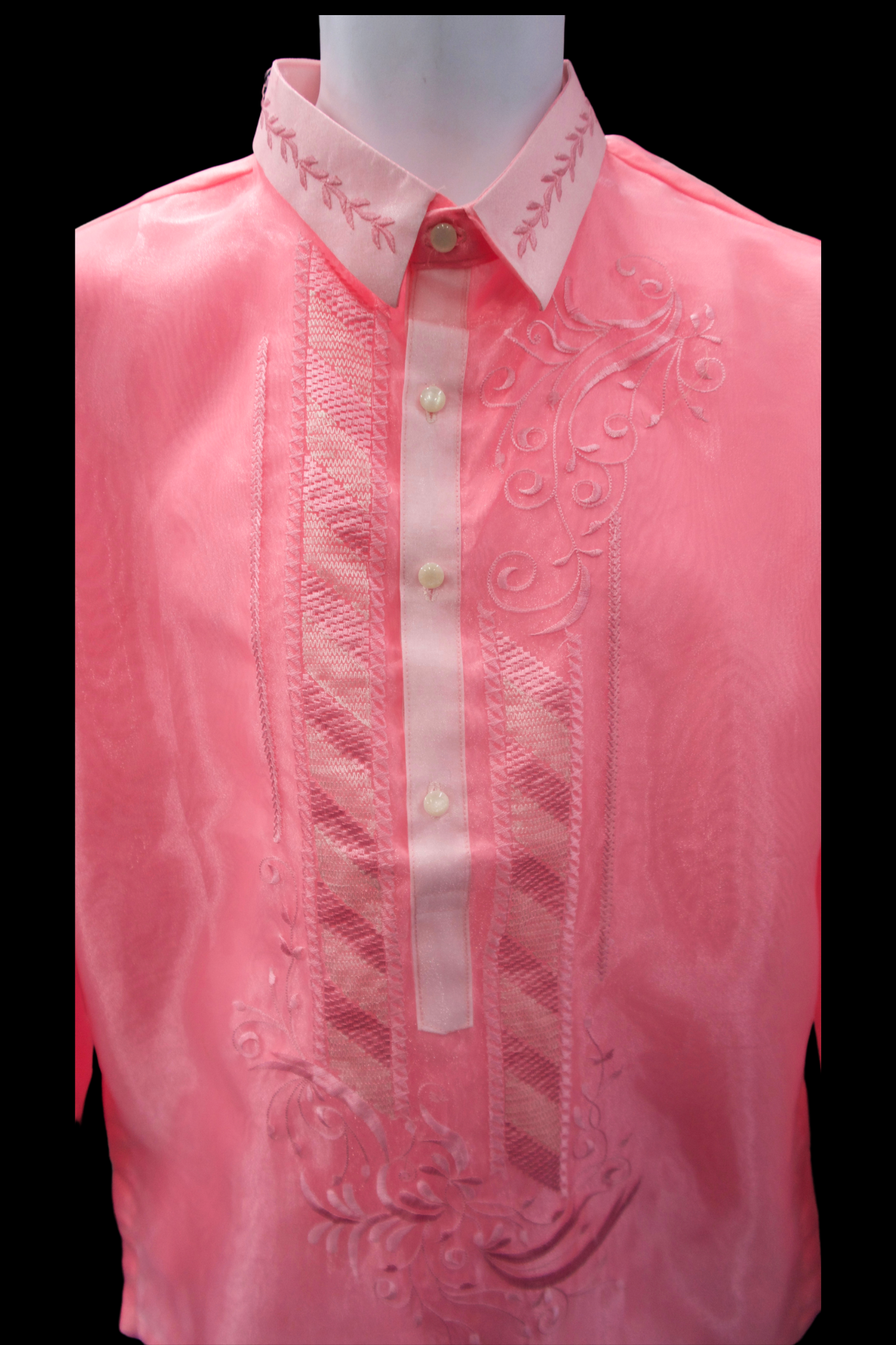 Electric Pink Organza Barong - Barber