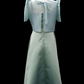 "Sarah" Bow Blouse & Midi Dress Set - Sage Green