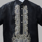 Talim Short Sleeve Barong – Black & Mocha Organza