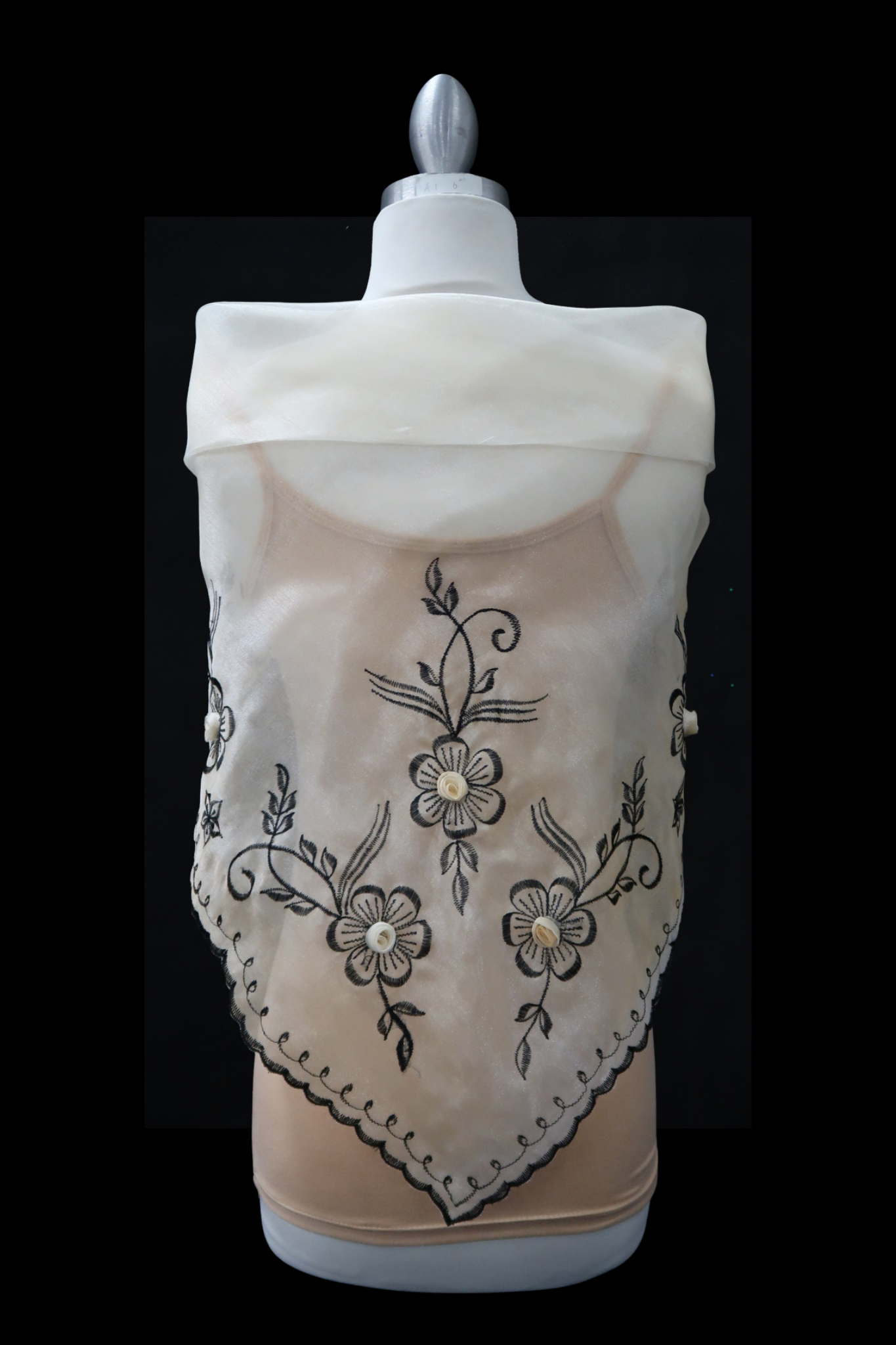 Embroidered Alampay - Beige/Black Emb (Extended Fit)