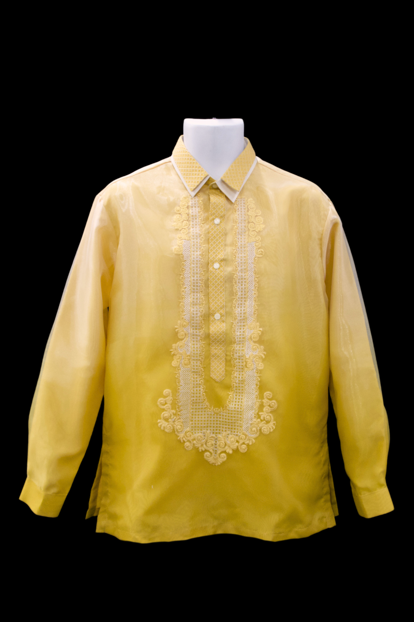 Yellow Gold Organza Barong - Ezra – CMC Boutique LV