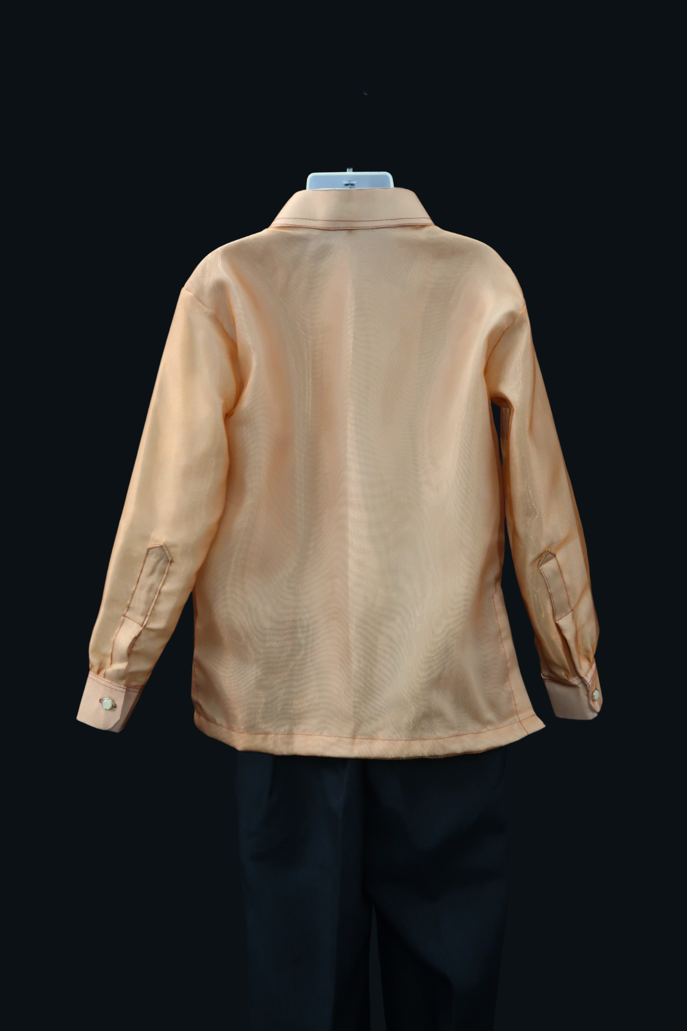 Kids Pastel Orange Organza Barong - Barber