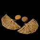Pamaypay Rattan Earrings - Solid Tan