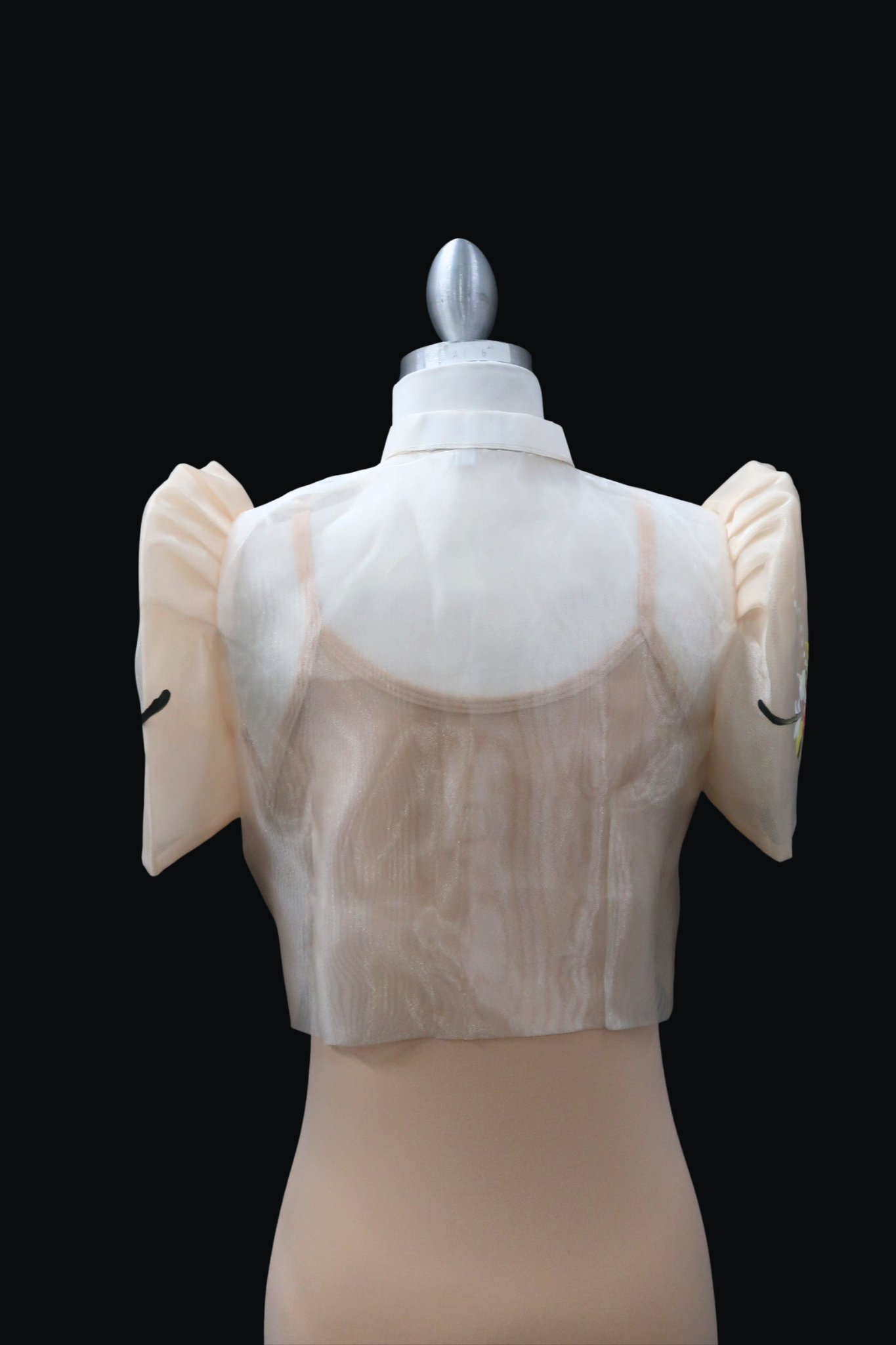 Hand Painted Single Button Bolero - Champagne