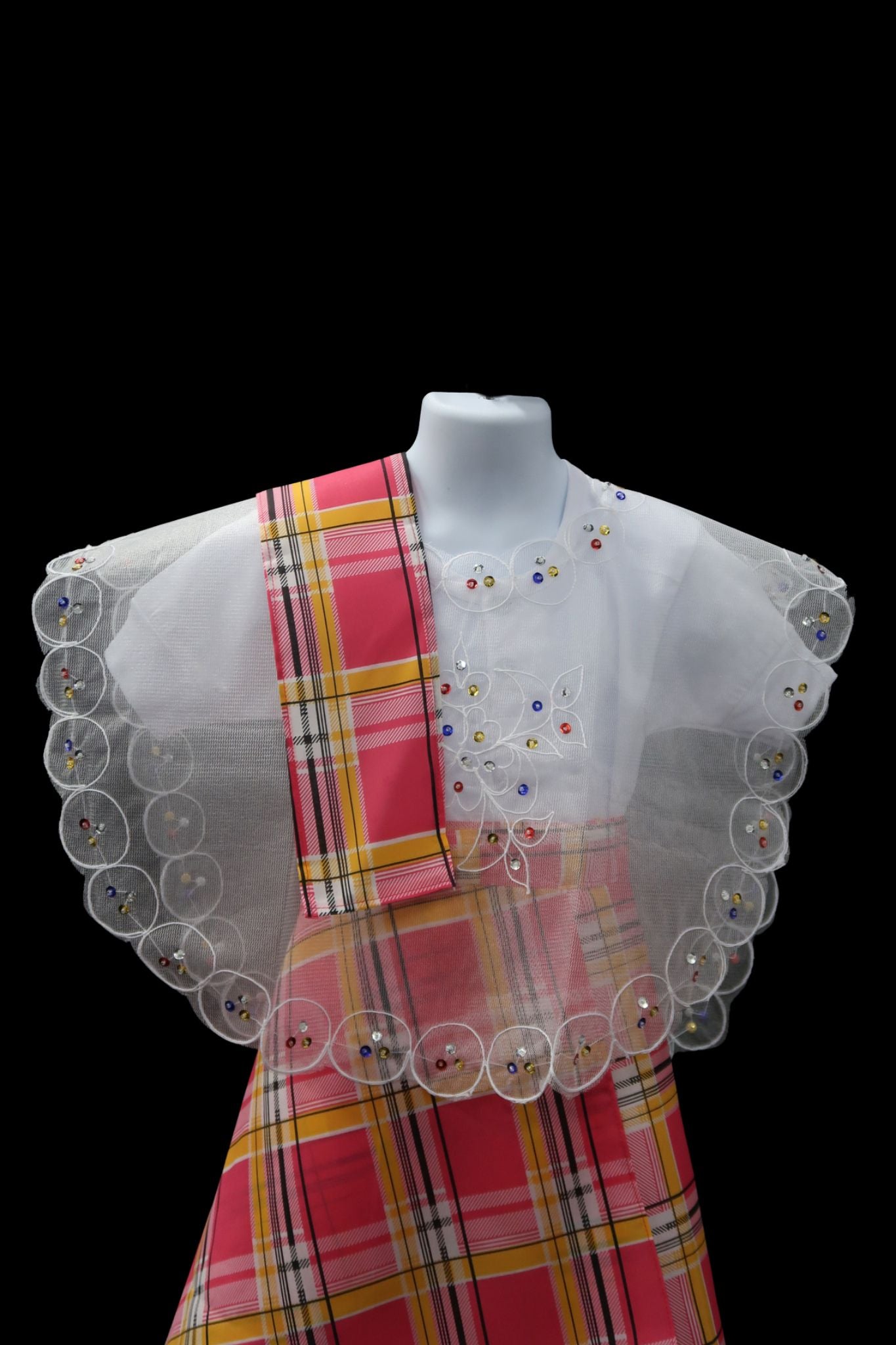 Girl's Baro't Saya - Pink Plaid