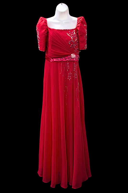 Grace Chiffon Gown - Fuschia Pink