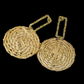 Circle Rattan Earrings - Beige