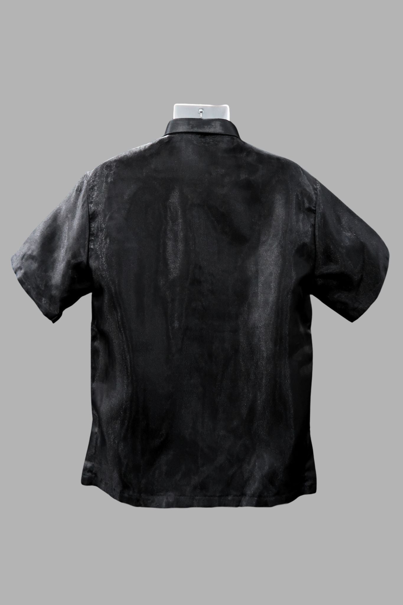 Talim Short Sleeve Barong – Black & Mocha Organza