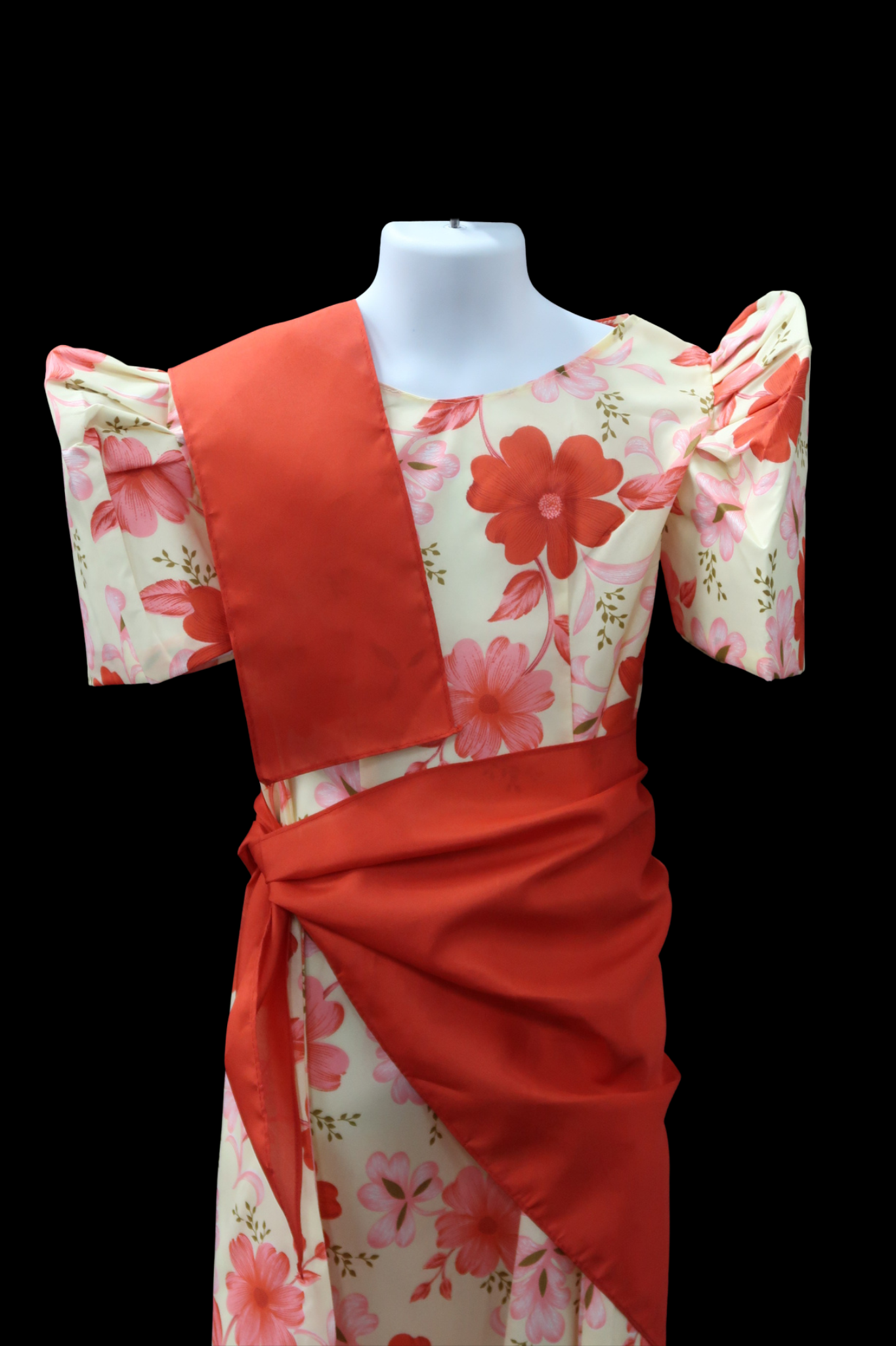 Girl's Balintawak Dress - Red Floral