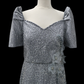 Serafina Rhinestone/Beaded Mestiza Gown - Gray