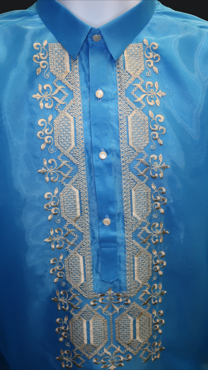 Aqua Blue Organza Barong