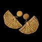 Pamaypay Rattan Earrings - Solid Tan