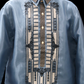 Bead Barong - Dusty Blue & Black Organza