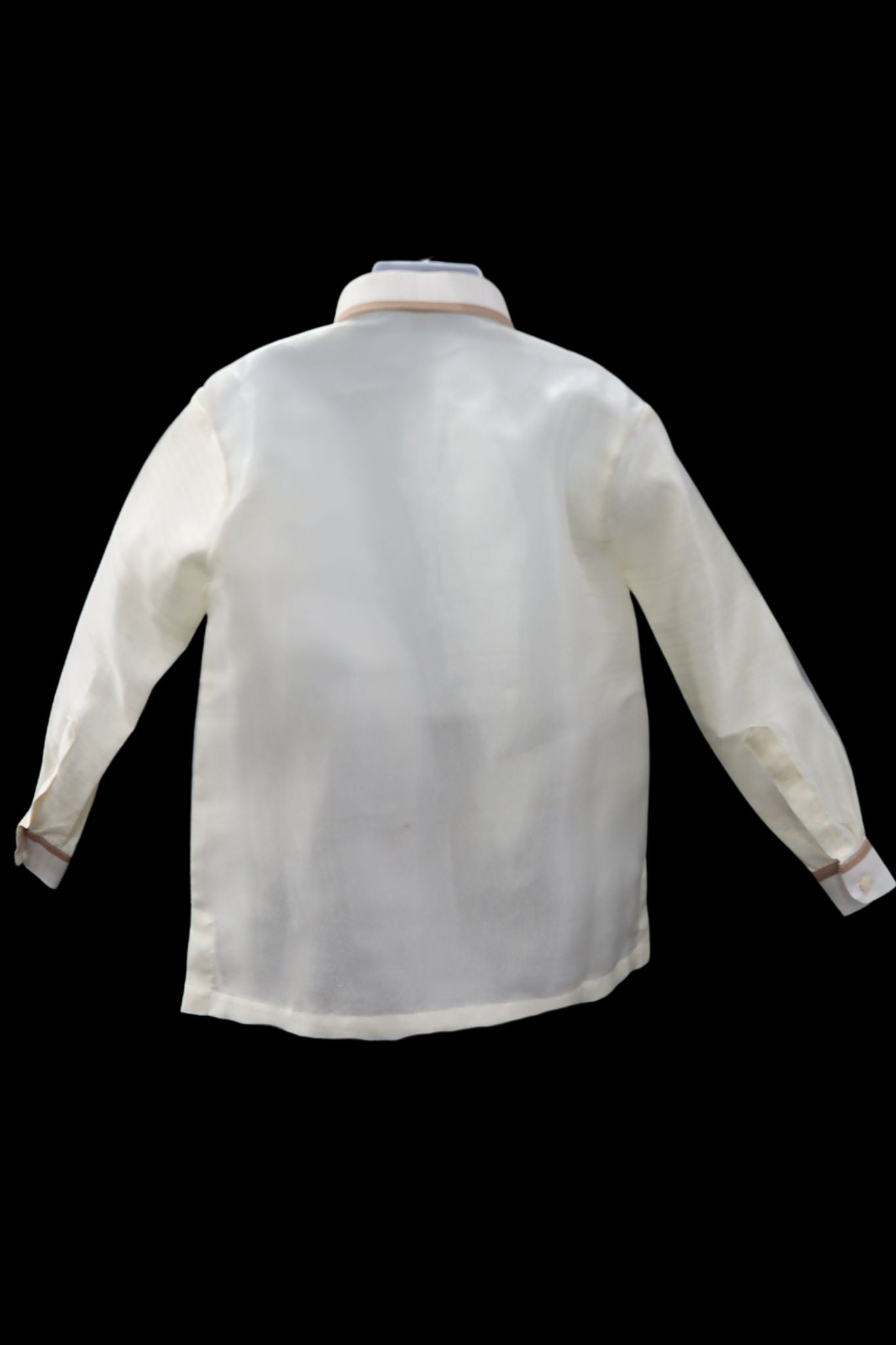 Kids Twine Barong - Beige Pina Organza